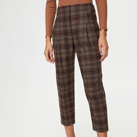 Aritzia Wilfred Chambéry Pant- Cropped, Pleated Plaid Pants- Size 0 - Picture 3 of 15